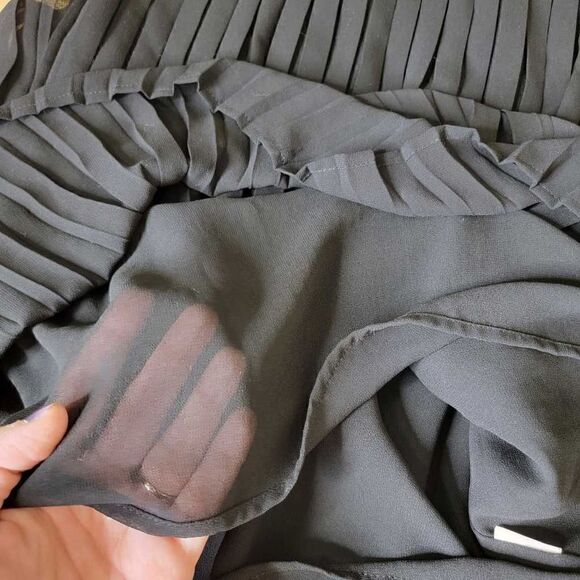 Zara Basic Pleated Sheer Sleeveless Blouse Black Size Small - Picture 9 of 14